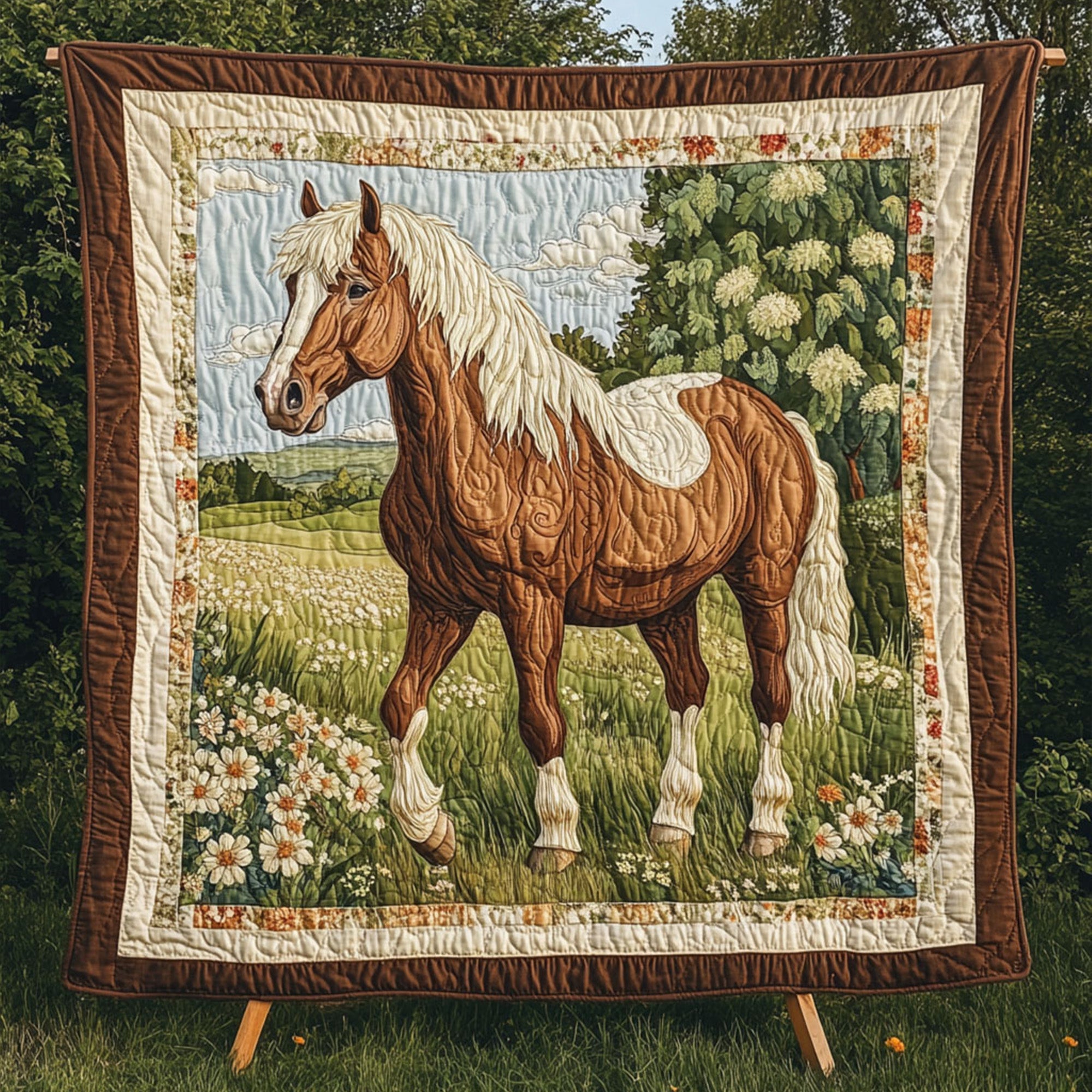 The Great Trotter Quilted Blanket Holiday Throw Blanket Birthday Presents For Horse Lovers