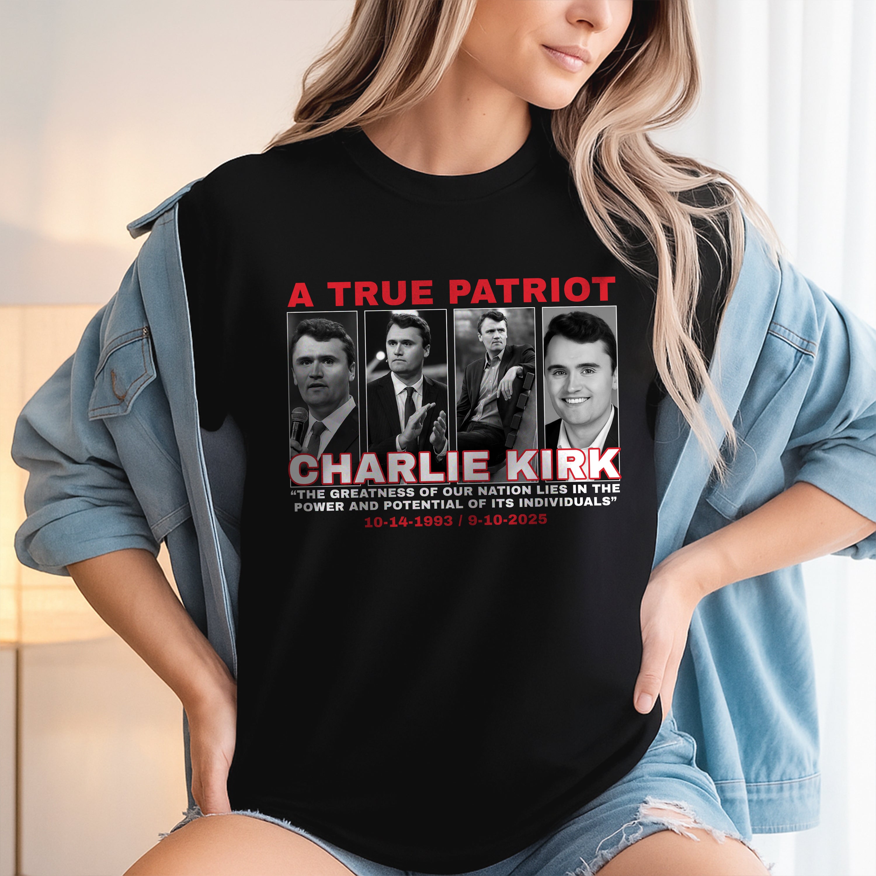 The Greatness Of Our Nation A True Patriot Charlie Kirk Dark Shirt Gift for American Conservatives