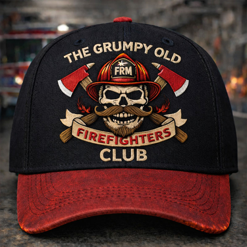 The Grumpy Old Club Hat Proud Firefighter Baseball Cap Patriotic Gift For Men
