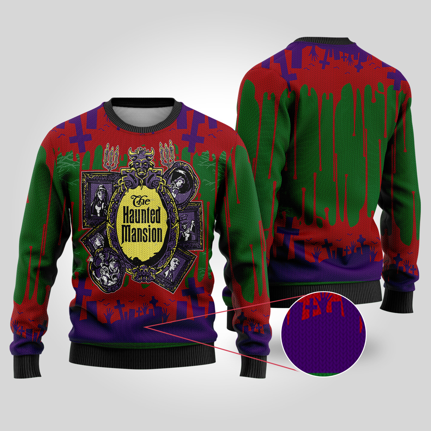 The Haunted Mansion Halloween Sweater Forest Green Unique Holiday Sweater Gift Idea for Loved Ones