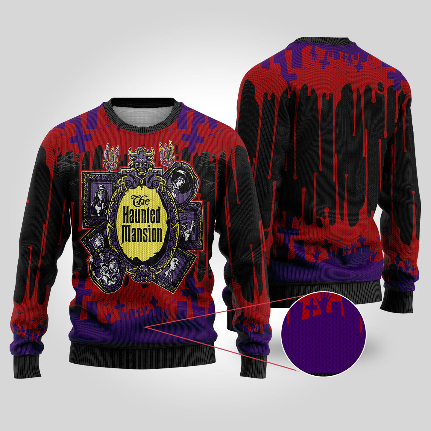 The Haunted Mansion Halloween Sweater Navy Lovely Merch Gift for Cozy Winter Nights