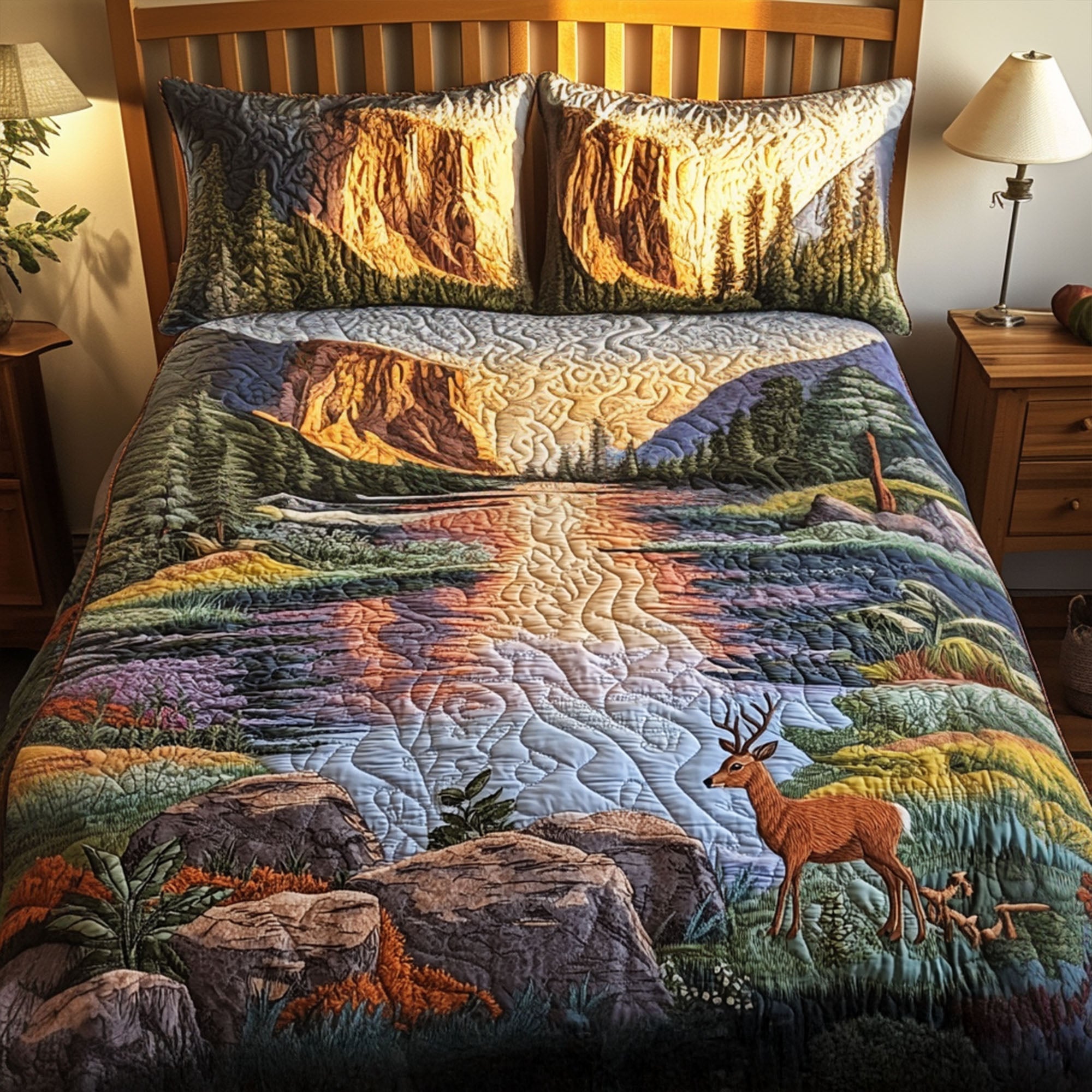 The Heart of Yosemite Quilted Bedding Set Bedroom Decor Ideas Christmas Gifts For A Deer Hunter