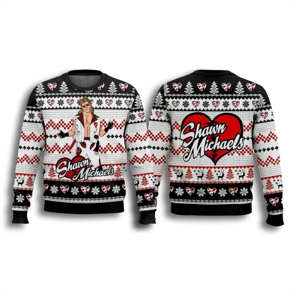 The Heartbreak Kid Shawn Michaels Christmas Ugly Sweater Christmas Gifts For Him