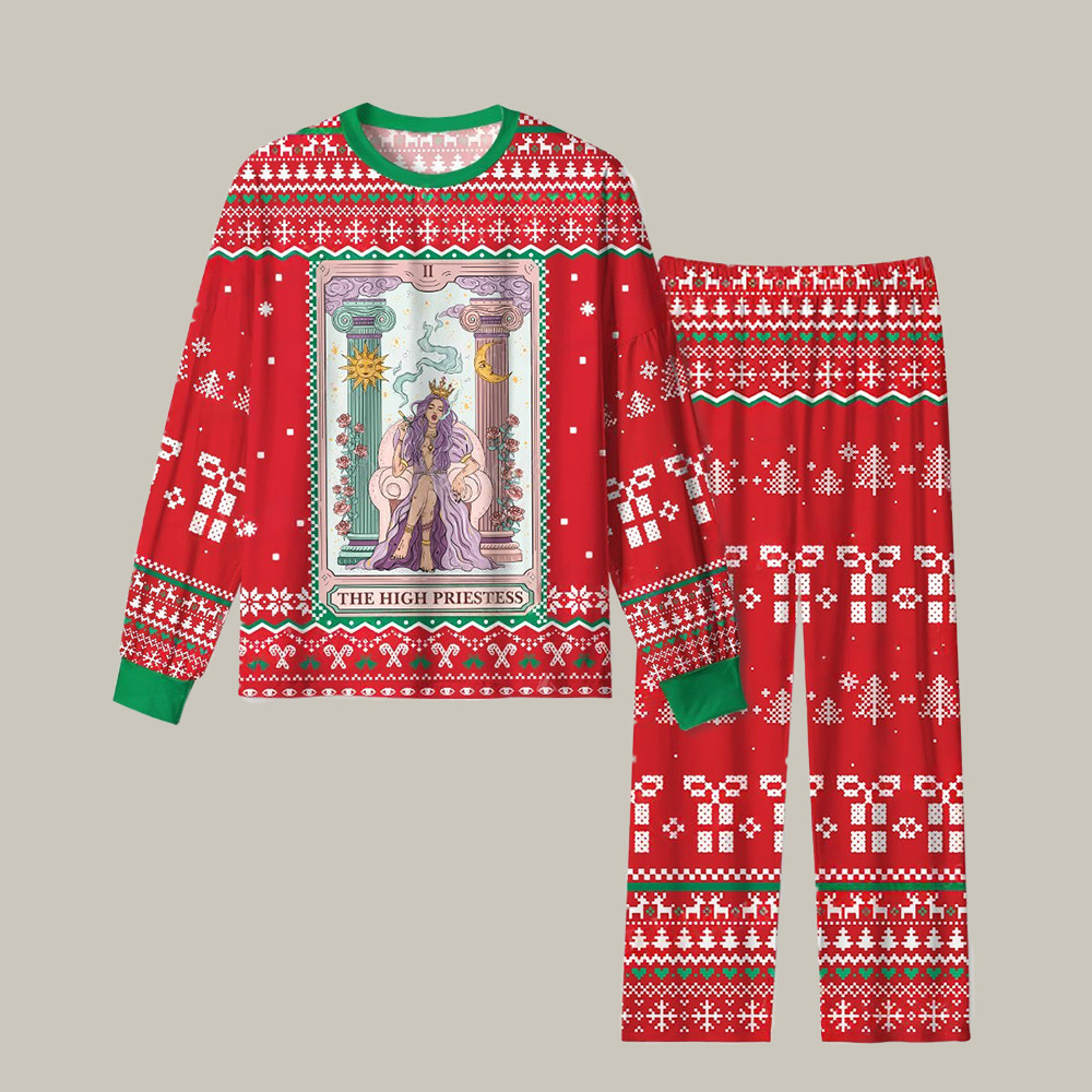 The High Priestess Tarot Card Christmas Pajamas Winter Apparel Christmas Gift For Fantasy Lover
