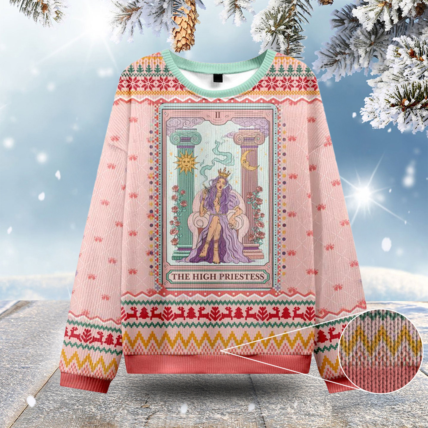 The High Priestess Tarot Card Ugly Christmas Sweatshirts Nice Christmas Sweaters Gifts For Mom