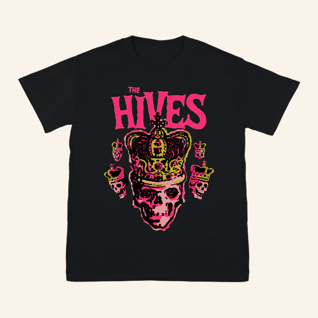 The Hives Merch Skull Crown Black T-Shirt Christmas Gifts For Rock Fans The Hives Merch Skull Crown Black T-Shirt Christmas Gifts For Rock Fans