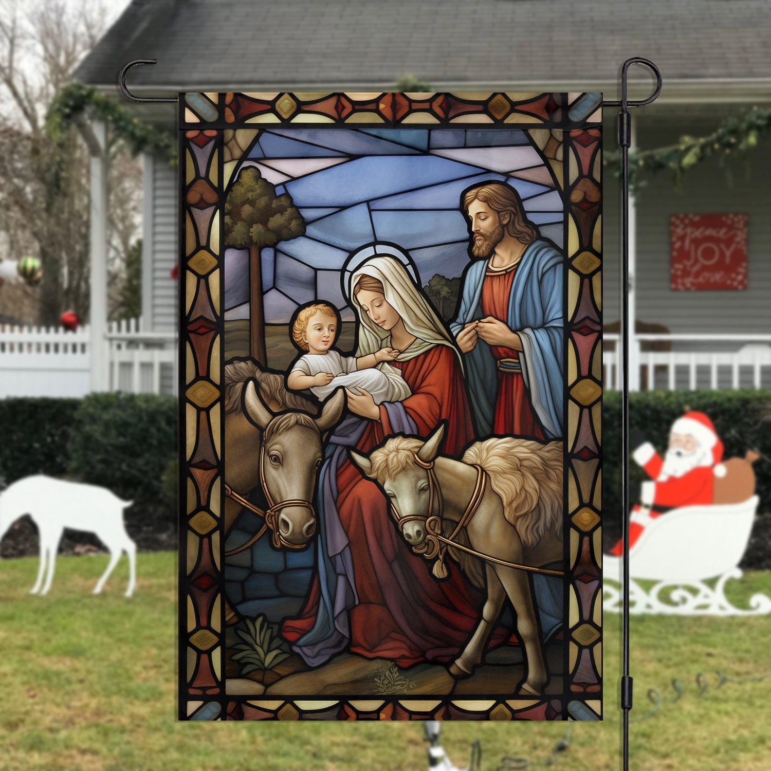 The Holy Family Christmas Garden Flag Nativity Scene Design Christians Christmas Gifts