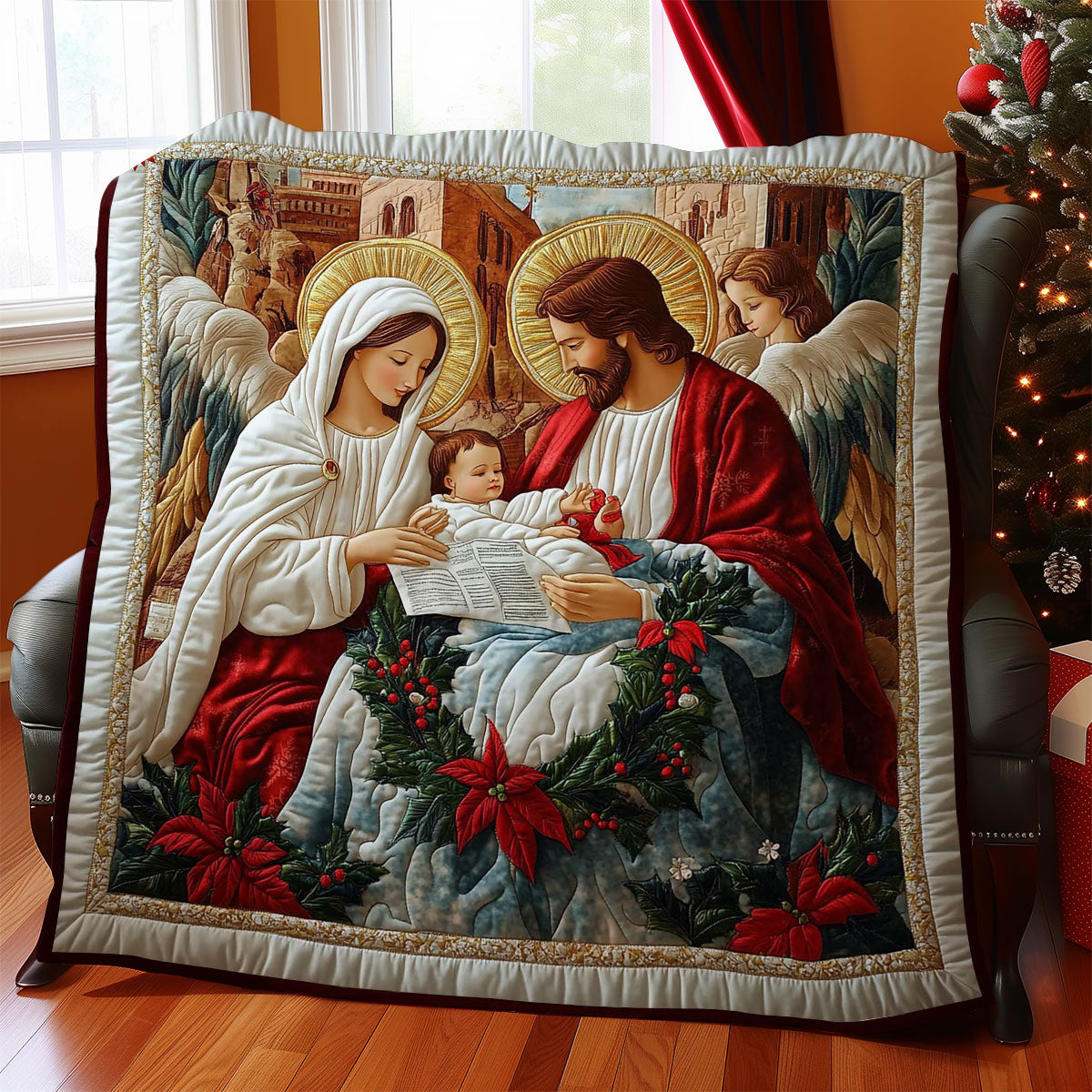 The Holy Family Quilt Blanket Christmas Throw Blanket Meaningful Gifts For Family