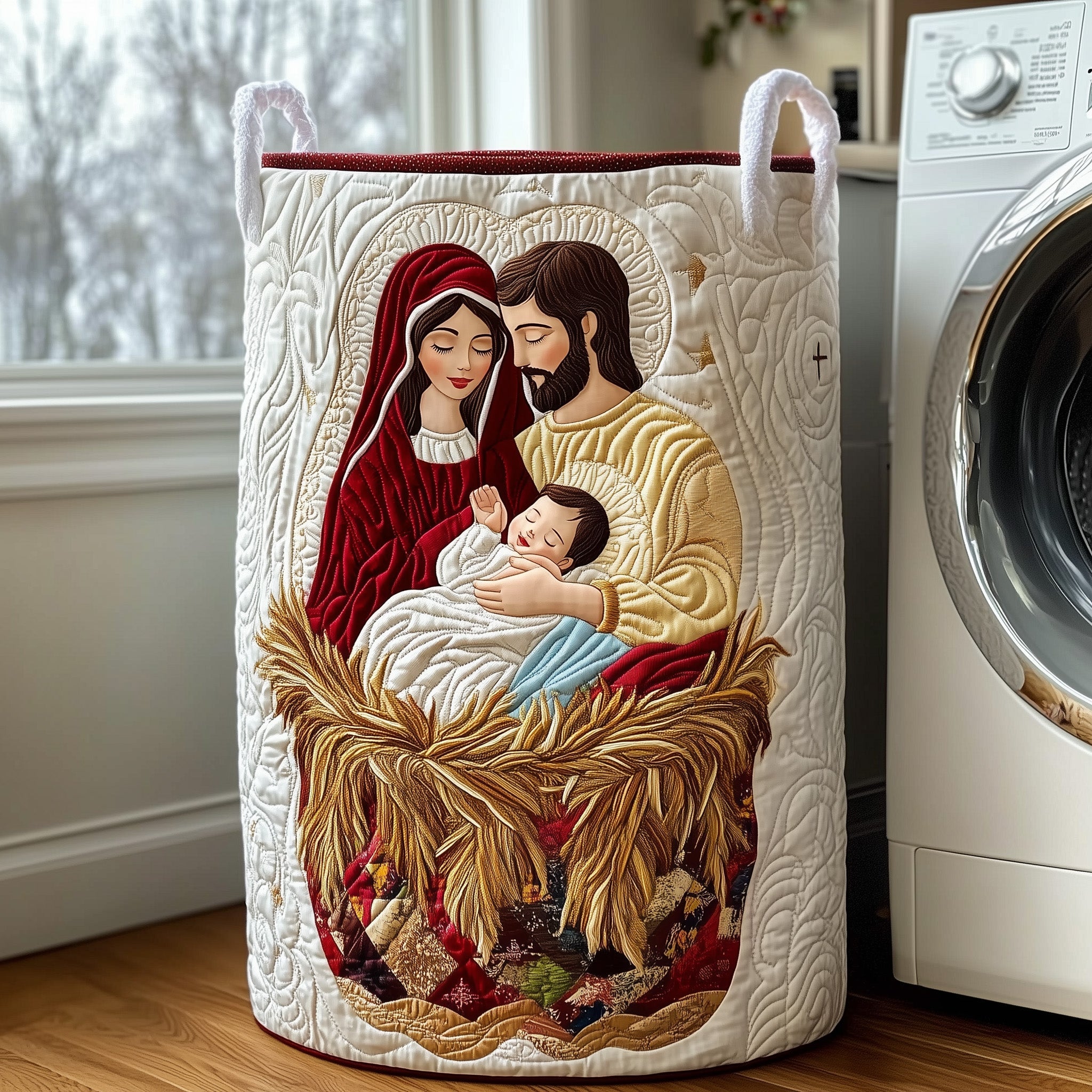 The Holy Family Quilted Laundry Basket Great Stocking Stuffer