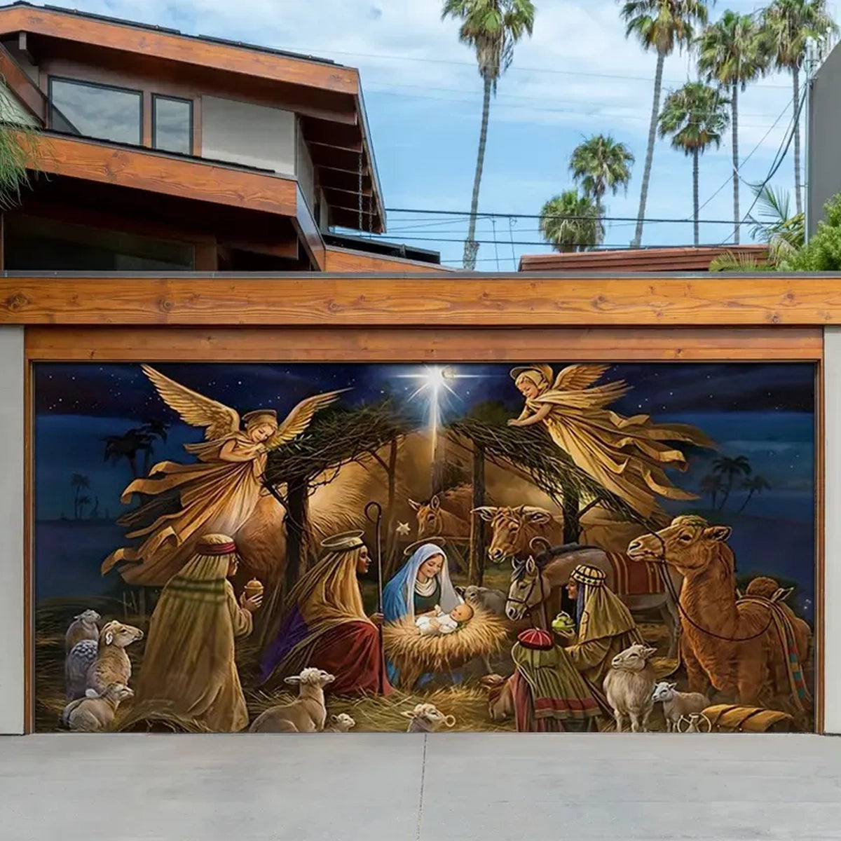 The Holy Nativity Christmas Garage Door Banner Outdoor Xmas Decorations Christian Christmas Gift