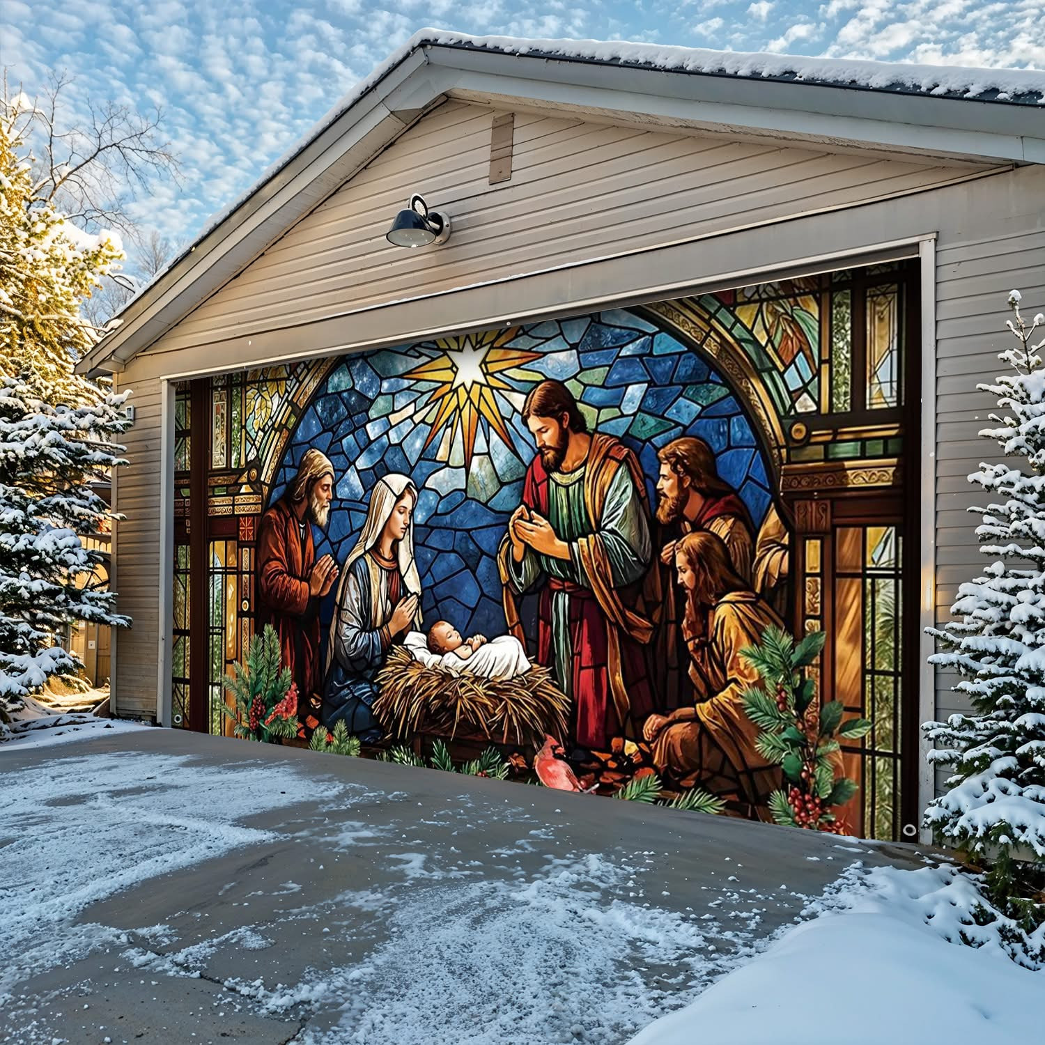 The Holy Night Garage Door Banner Garage Christmas Door Banner Christian Gifts Ideas