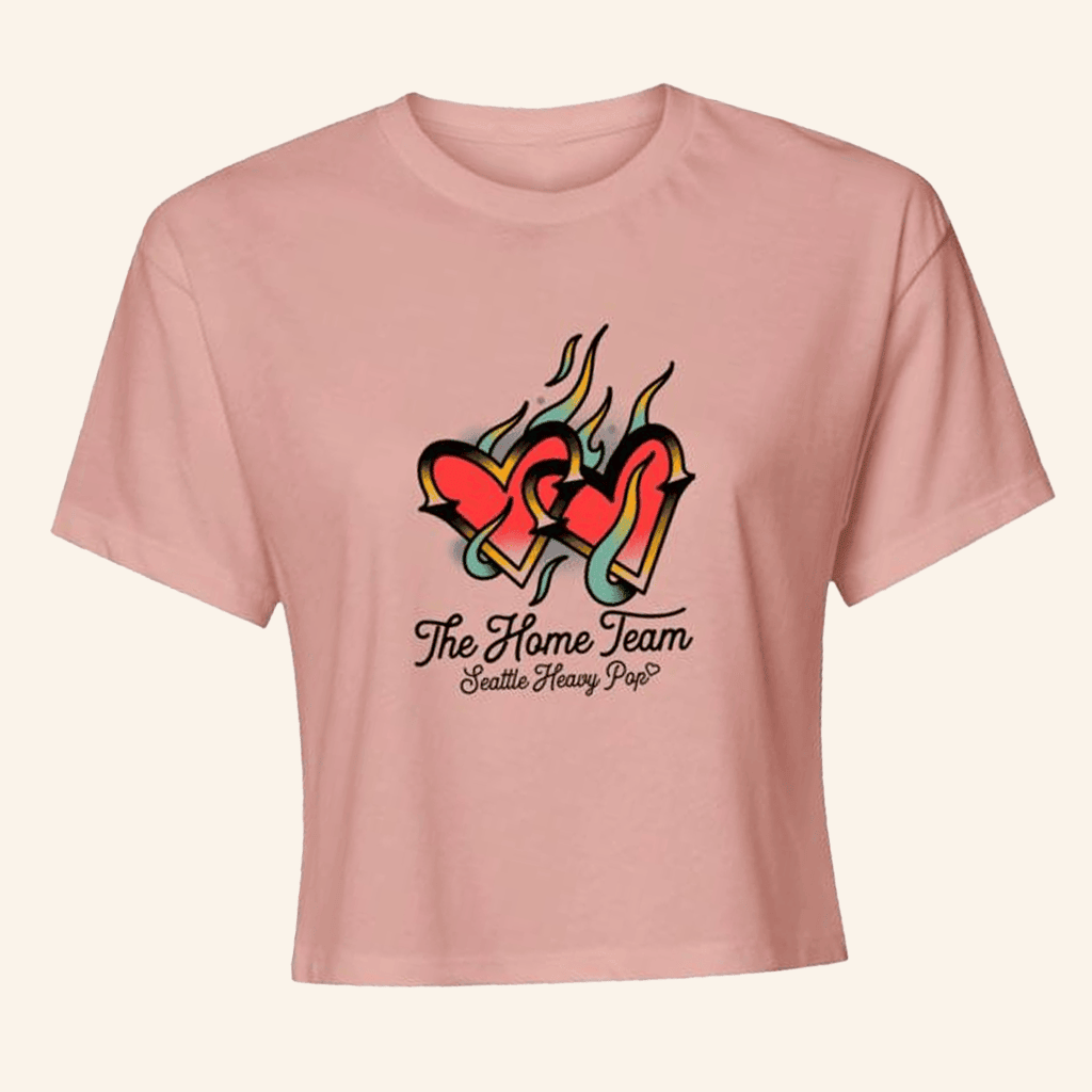 The Home Team Merch Burning Hearts Cropped Shirt Gifts For Her The Home Team Merch Burning Hearts Cropped Shirt Gifts For Her