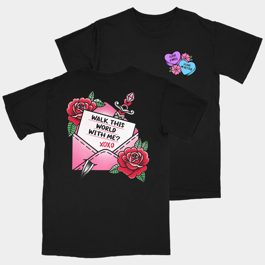 The Home Team Merch Love Letter T-Shirt Walk This World With Me XOXO Shirt Gifts For Her-1