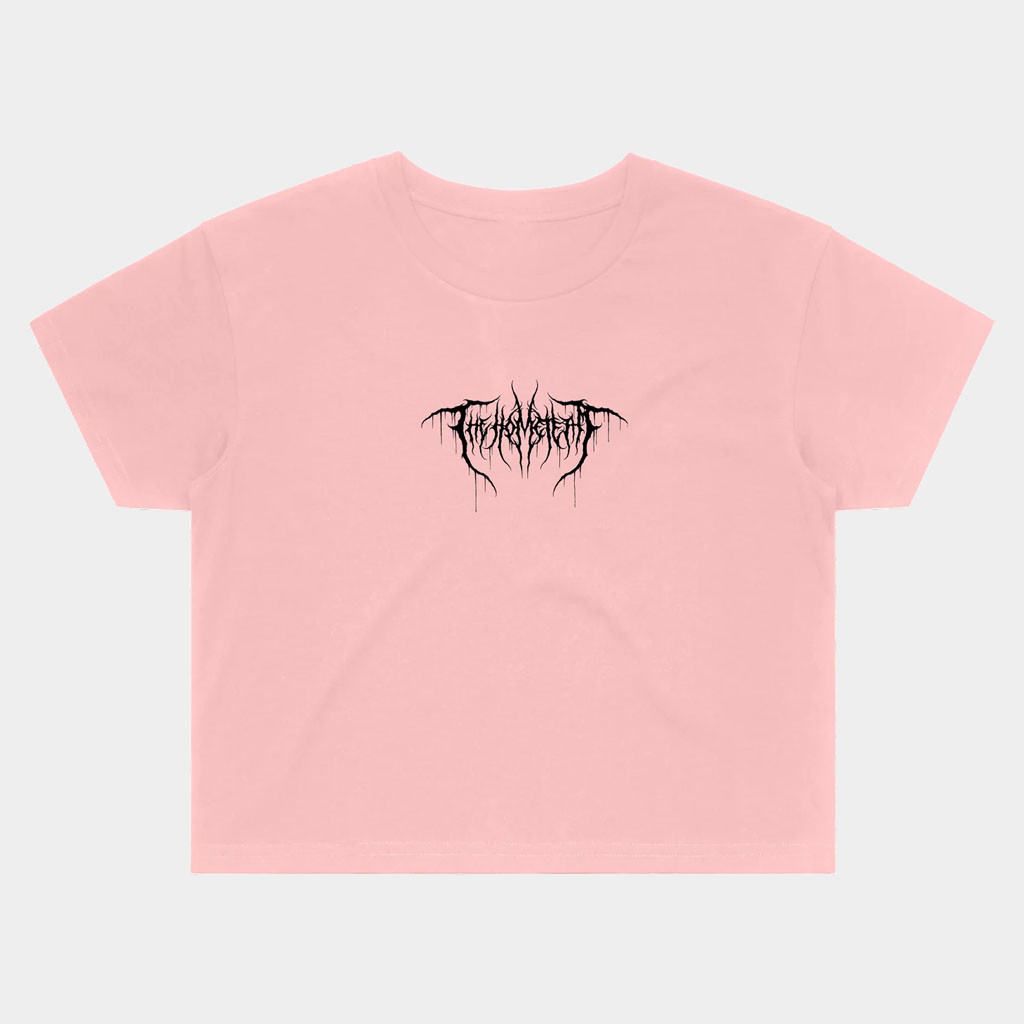 The Home Team Merch Pink Black Metal Cropped T-Shirt Birthday Gift For Sister-1