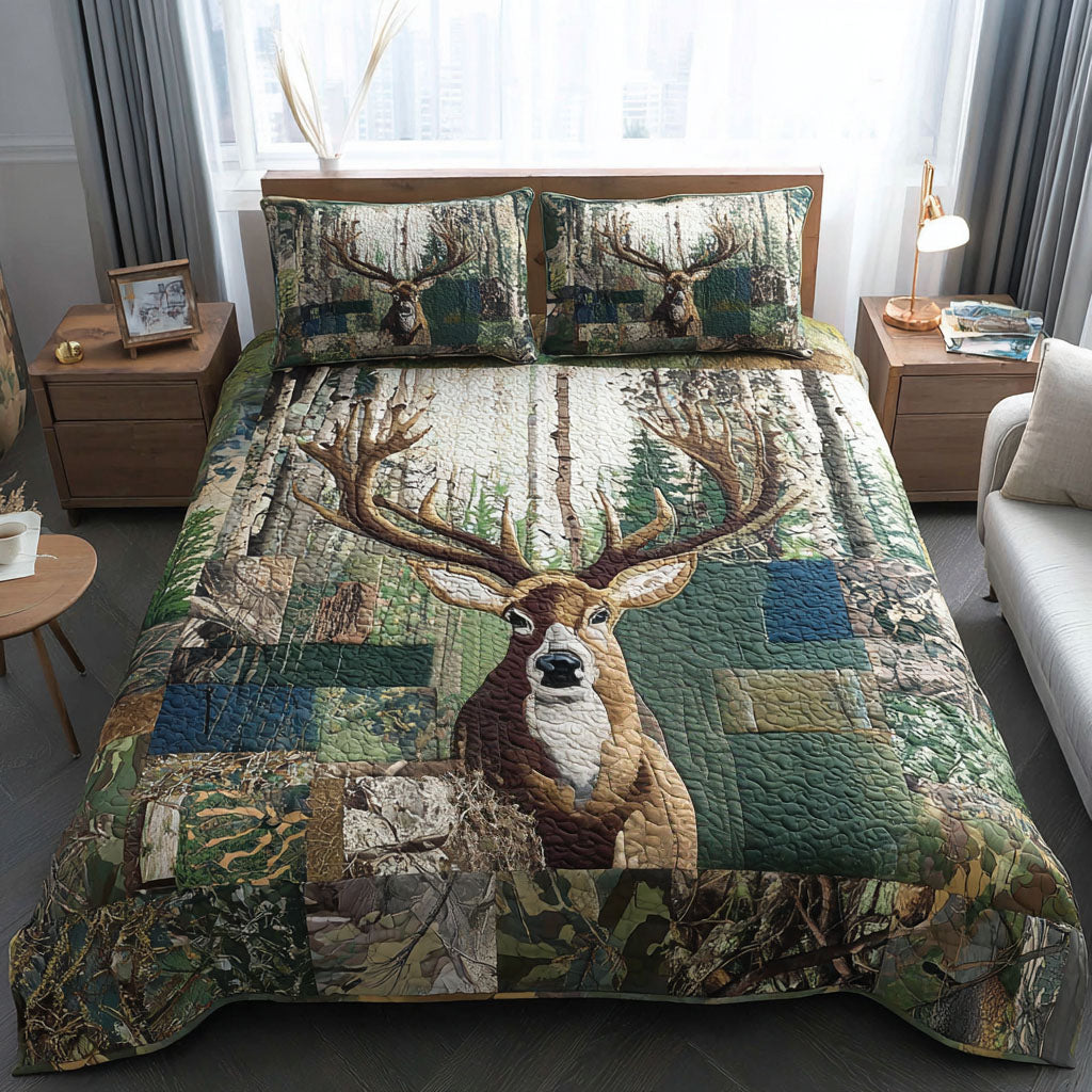 The Hunt Begins Quilted Bedding Set Unique Bed Sheet Set Gifts For Deer Hunters