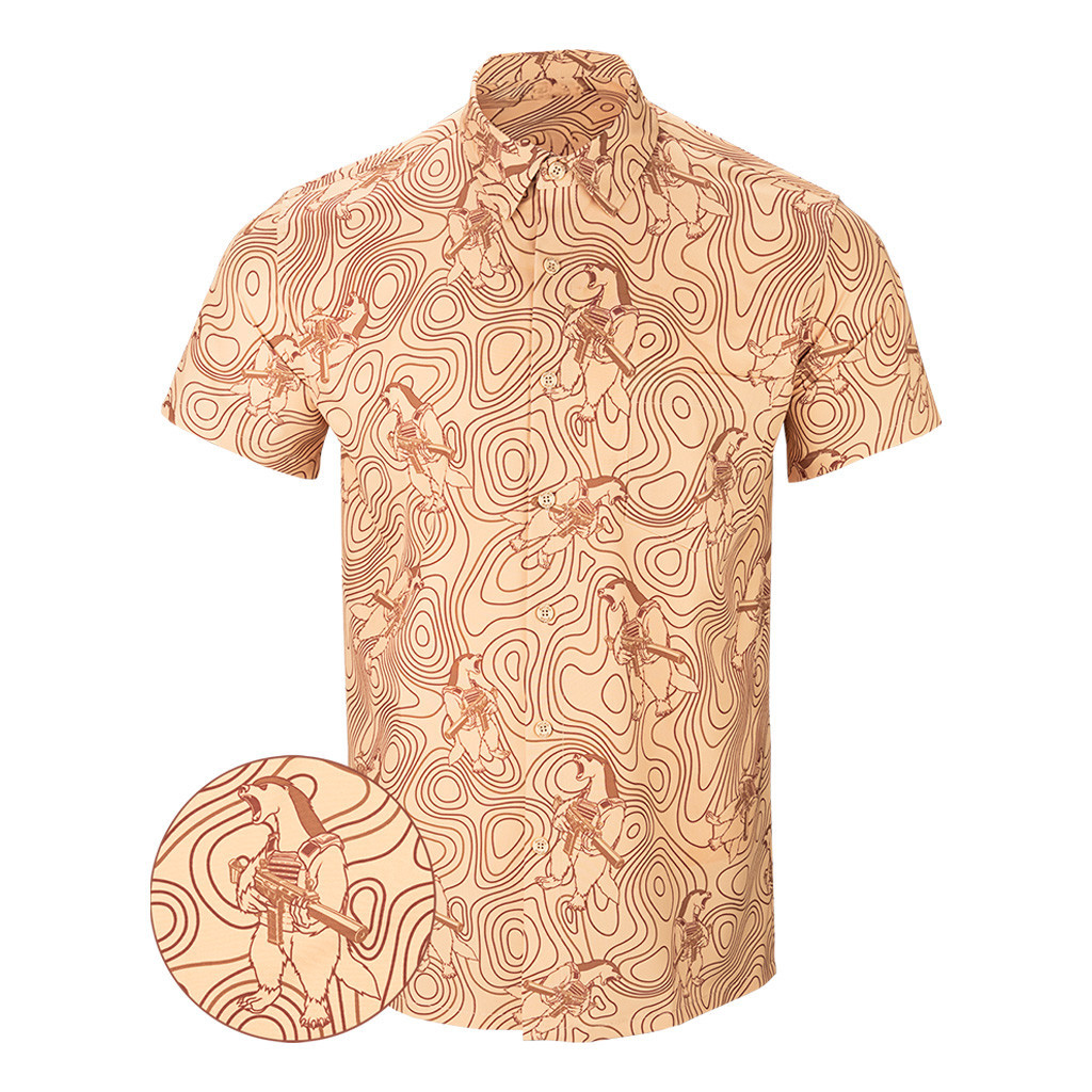 The Hunter Tan Button Down Shirt Tactical Shirt Hawaii Style Birthday Gifts For Son