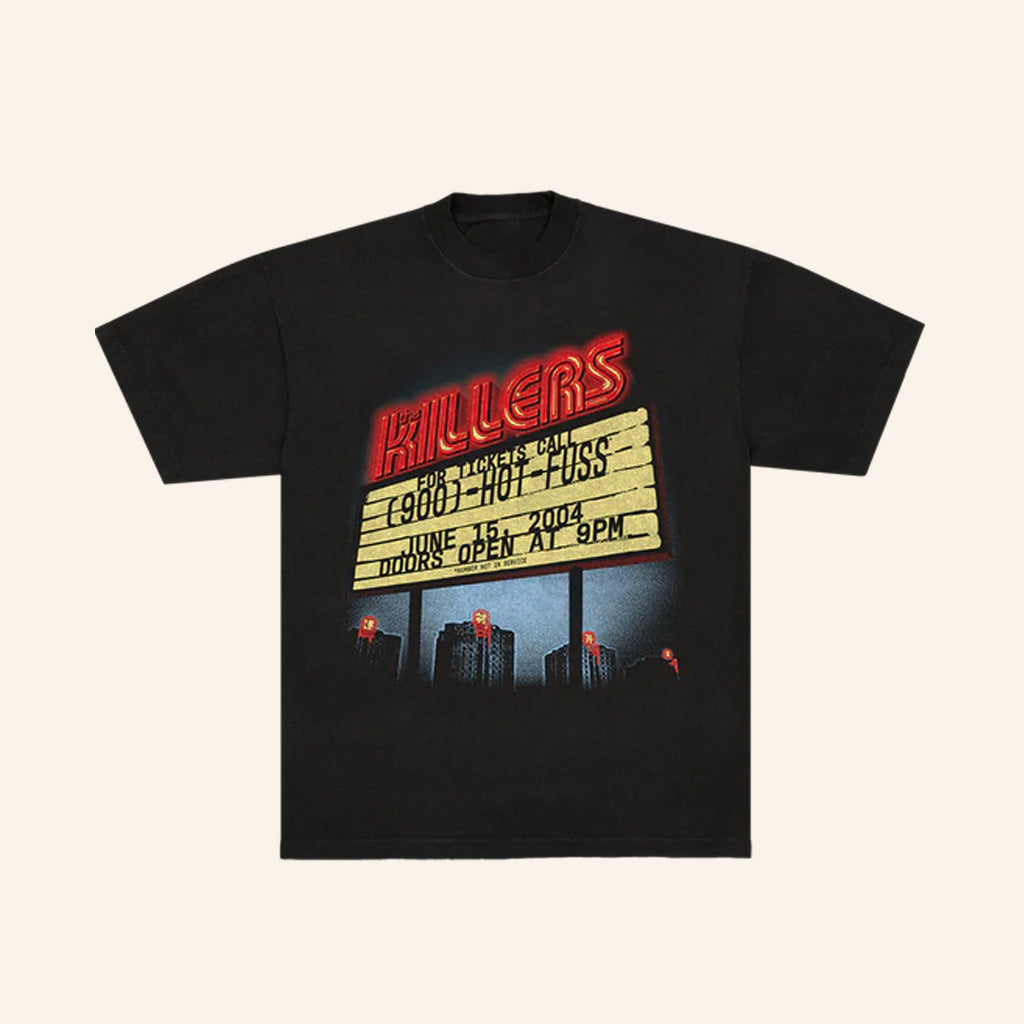 The Killers Music Merch Summer Motel Sign Black T-Shirt Music Lovers Gifts The Killers Music Merch Summer Motel Sign Black T-Shirt Music Lovers Gifts