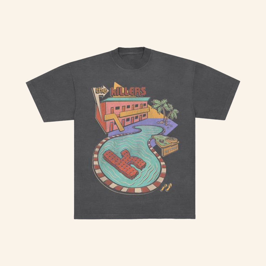 The Killers Music Merch Summer Pool Black T-Shirt Music Fans Gifts The Killers Music Merch Summer Pool Black T-Shirt Music Fans Gifts
