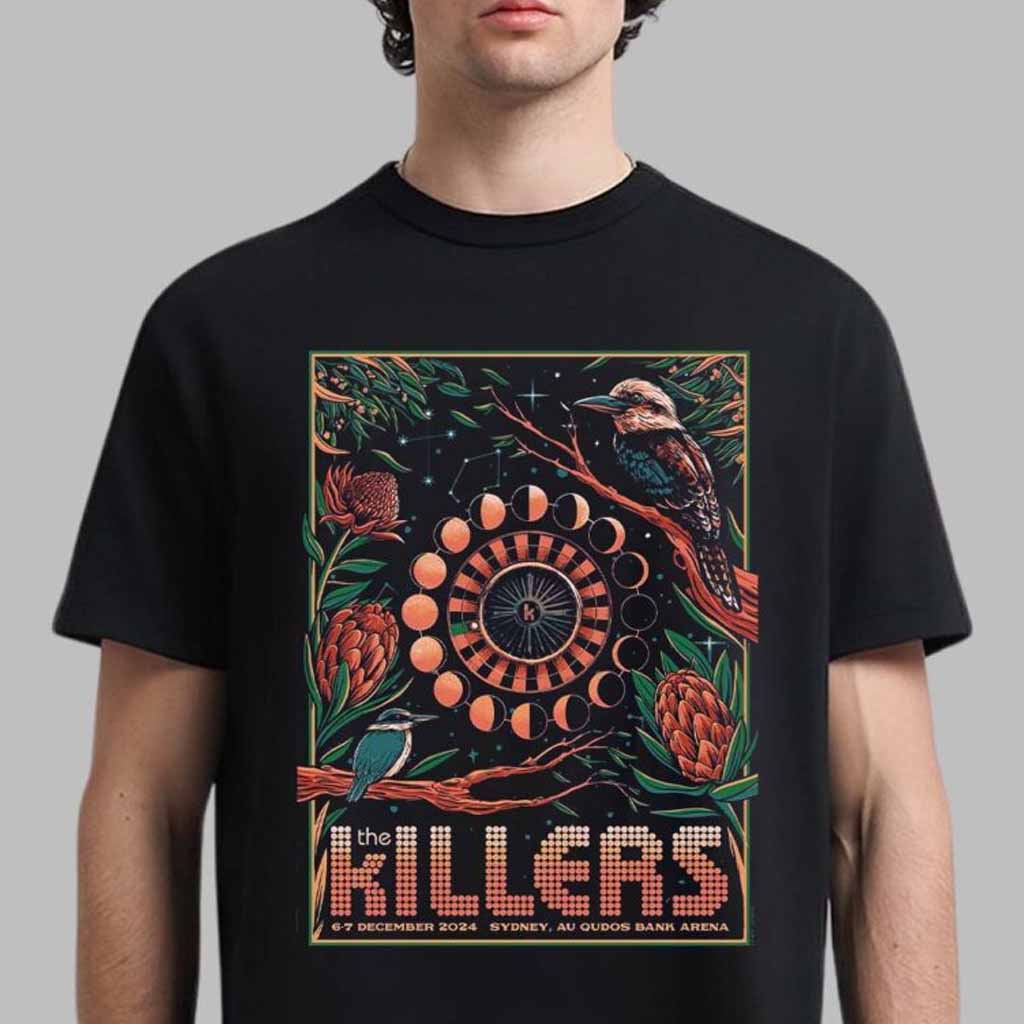 The Killers Poster For Show In Sydney Australia At AU Qudos Bank Arena On December 6 And 7 2024 T-Shirt The Killers Merch The Killers Poster For Show In Sydney Australia At AU Qudos Bank Arena On December 6 And 7 2024 T-Shirt The Killers Merch