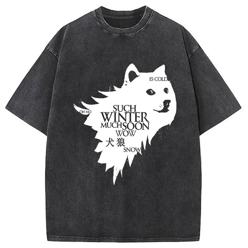 The King Of Dog Wolf Washed T-Shirt Retro Humor Outfit Idea Gifts For Sister