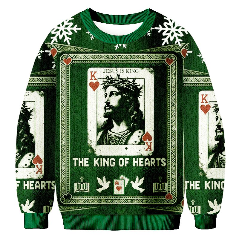 The King Of Hearts Christmas Ugly Sweater Holiday Clothing Christmas Gift For Him