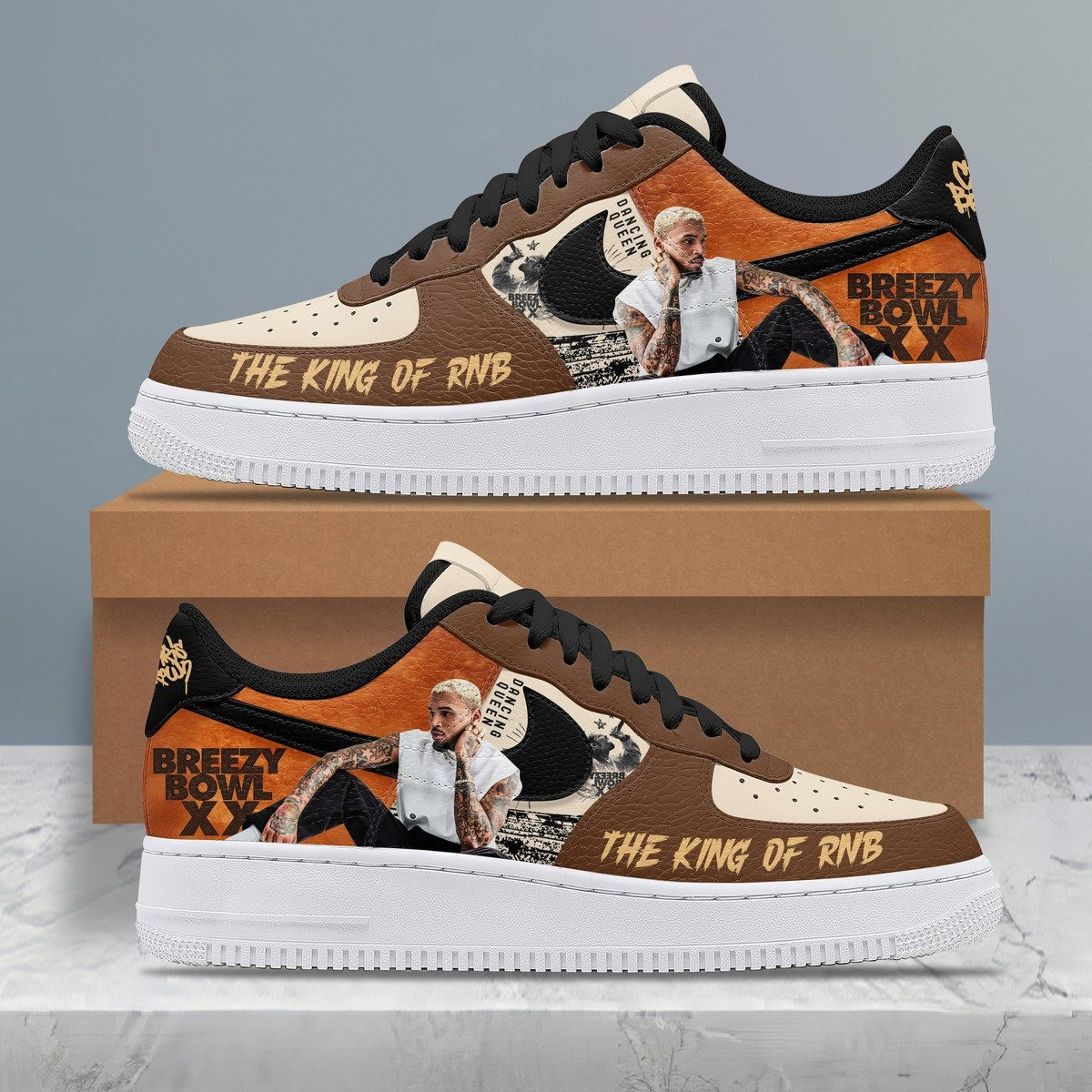 The King Of RnB Chris Brown Breezy Bowl XX AF1 Shoes Music Fans Gifts