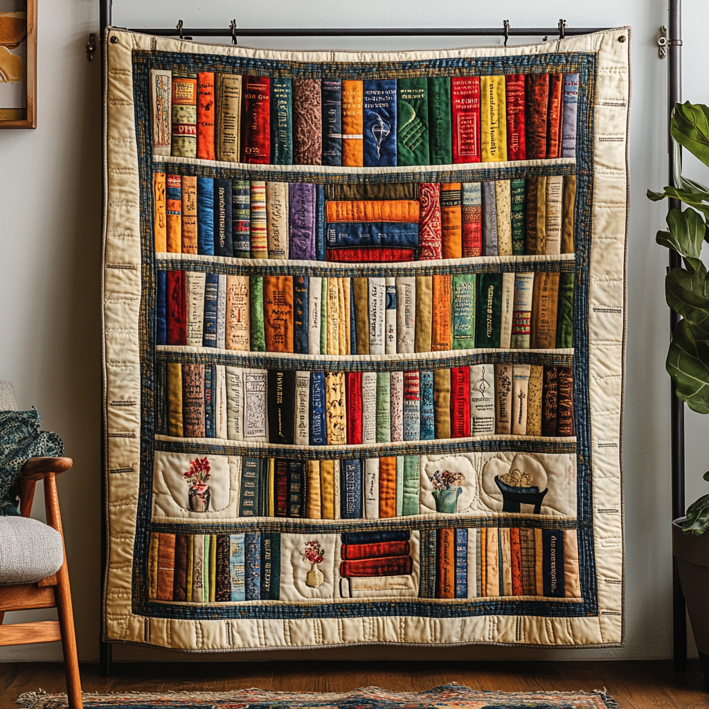 The Knowledge Shelf Quilted Blanket Sofa Couch Throw Blanket Book Themed Birthday Gifts