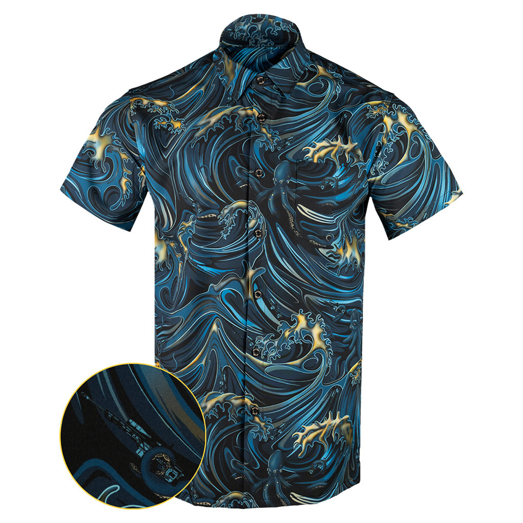 The Kraken Button Down Shirt Tactical Aloha Shirt Gift Ideas For Gun Lovers