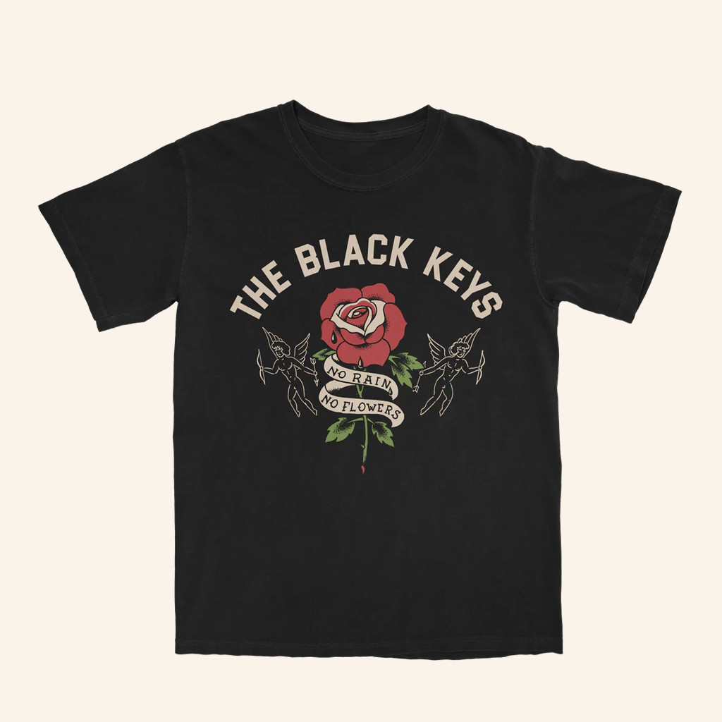 The Lackeys Merch The Black Keys No Rain No Flowers Black T-Shirt Gifts For Sister The Lackeys Merch The Black Keys No Rain No Flowers Black T-Shirt Gifts For Sister