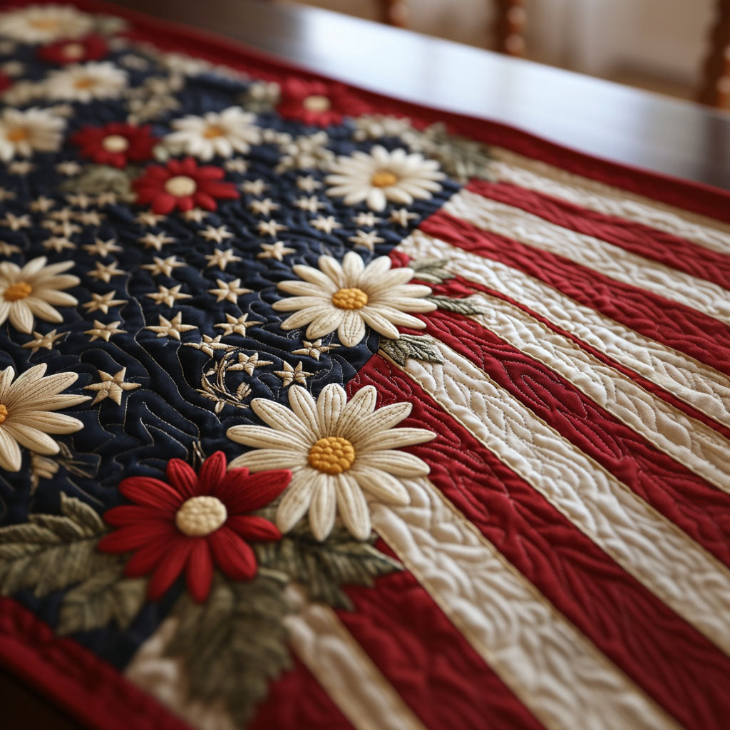 The Land of the Free Quilted Table Runner Dining Room Table Decor Ideas Patriotic Gifts For Him