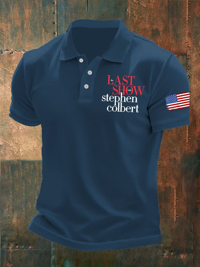 The Last Show Stephen Colbert Polo Shirt Men Late Night Fan Apparel Best Gift For Men