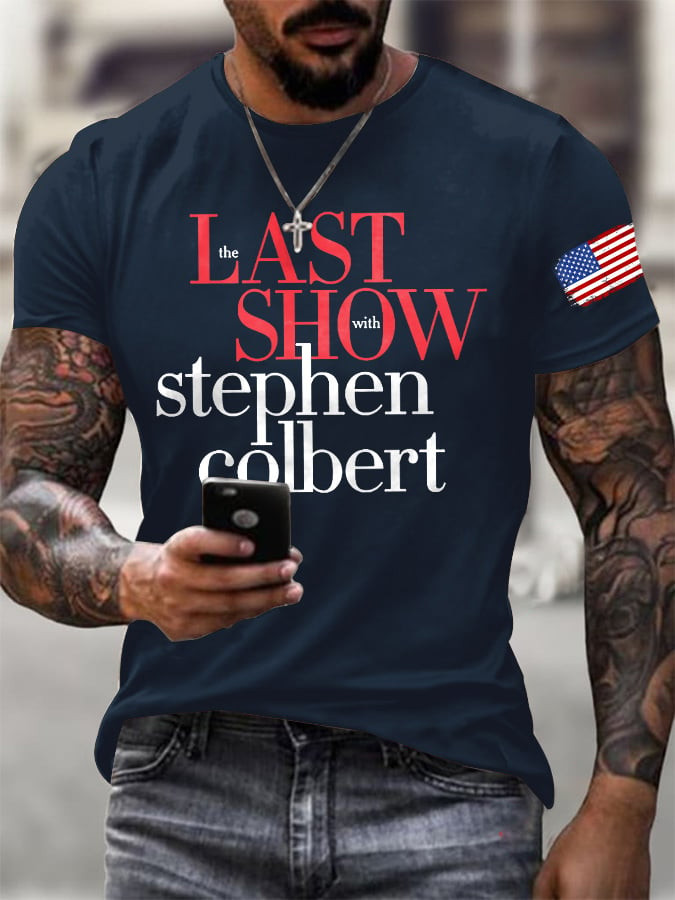 The Last Show Stephen Colbert T-Shirt Men Graphic Tees Fan Apparel Gift For Late Night Fans