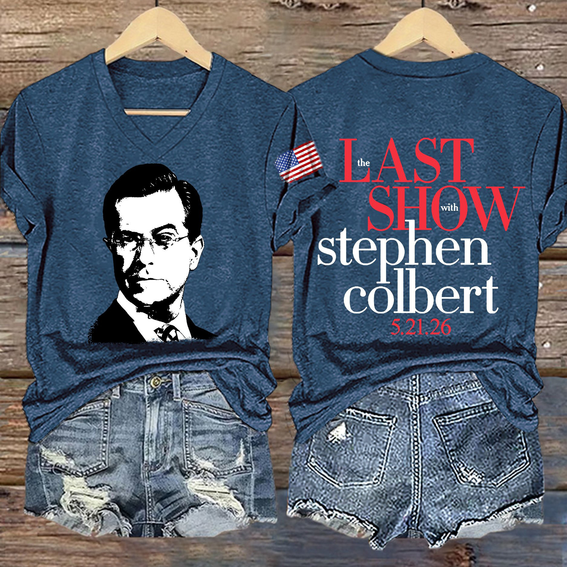 The Last Show Stephen Colbert V-Neck Shirt Stephen Colbert Final Show Merch Fan Gift For Wife