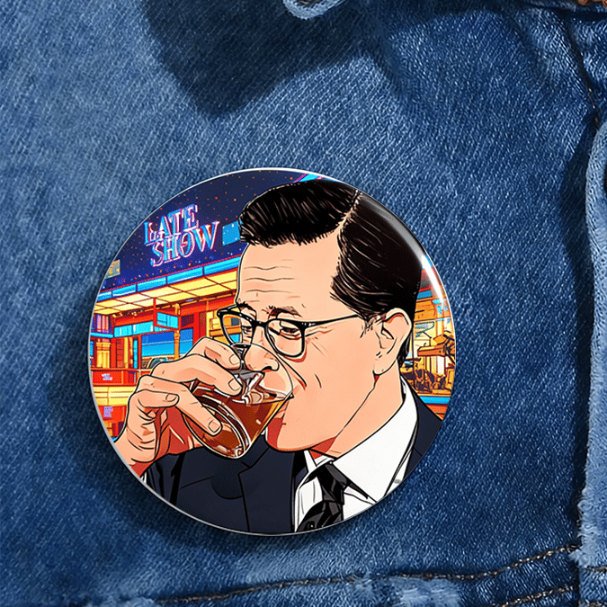 The Late Show Stephen Colbert Portrait Button The Late Show Series Finale Pin Fan Tv Show Lover Gift