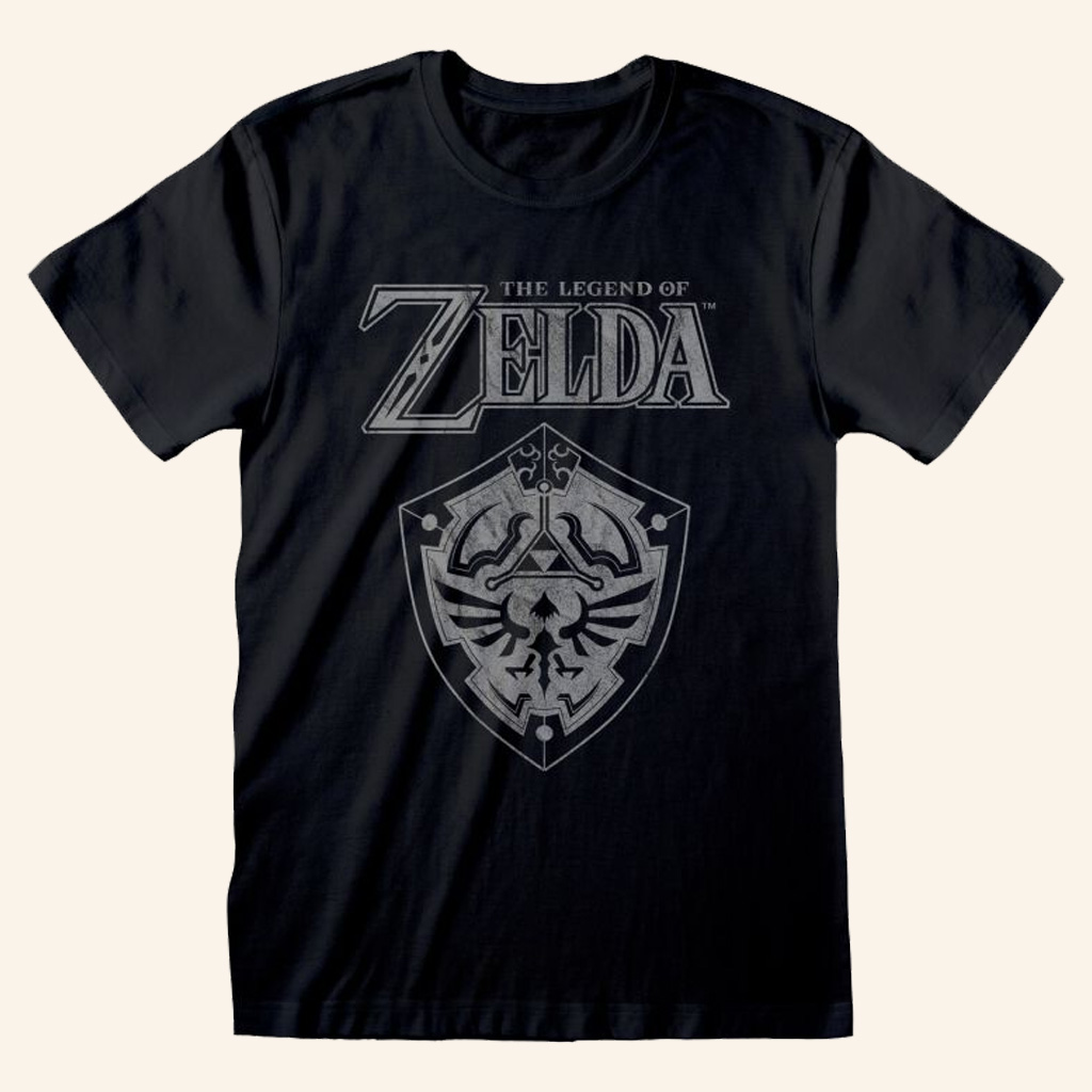 The Legend Of Zelda Merch Distressed Shield T-Shirt Presents For Video Game Lovers