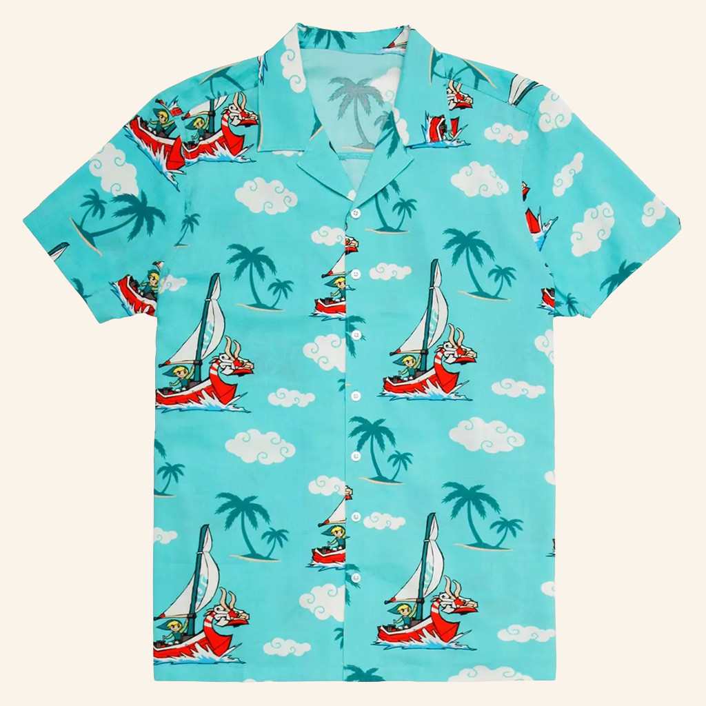 The Legend Of Zelda Merch The Wind Waker Button Up Shirt Gift Ideas For Husband