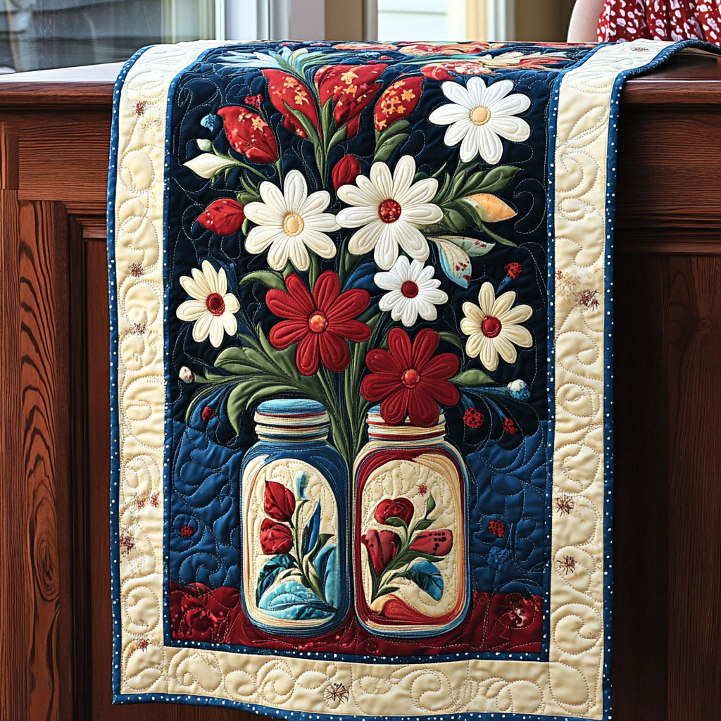The Liberty Weave Quilted Table Runner Dining Table Ideas Patriotic Gift Items
