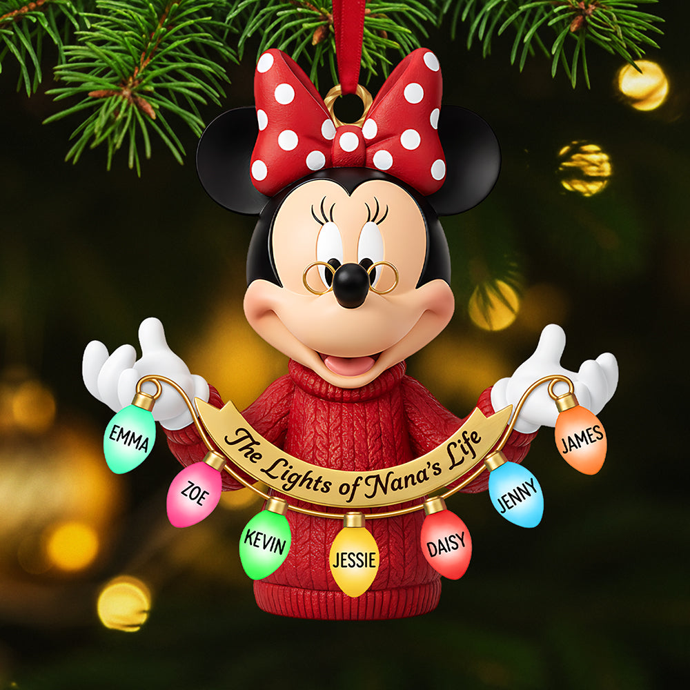 The Lights Of Grandma Acrylic Ornament - Personalized Gift For Grandma - Festive Holiday Keepsake Gift