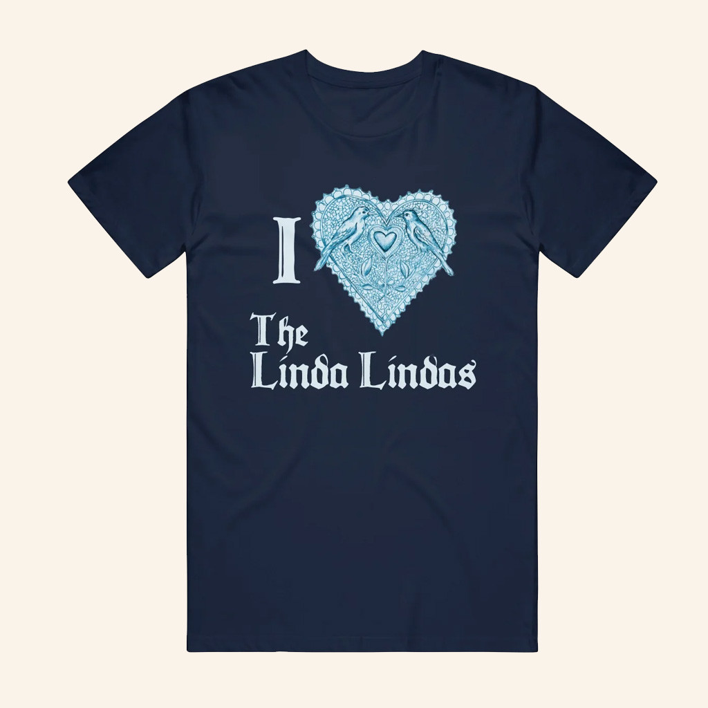 The Linda Lindas Merch Bird Heart Navy T-Shirt I Love The Linda Lindas Shirt Gifts For Fans The Linda Lindas Merch Bird Heart Navy T-Shirt I Love The Linda Lindas Shirt Gifts For Fans