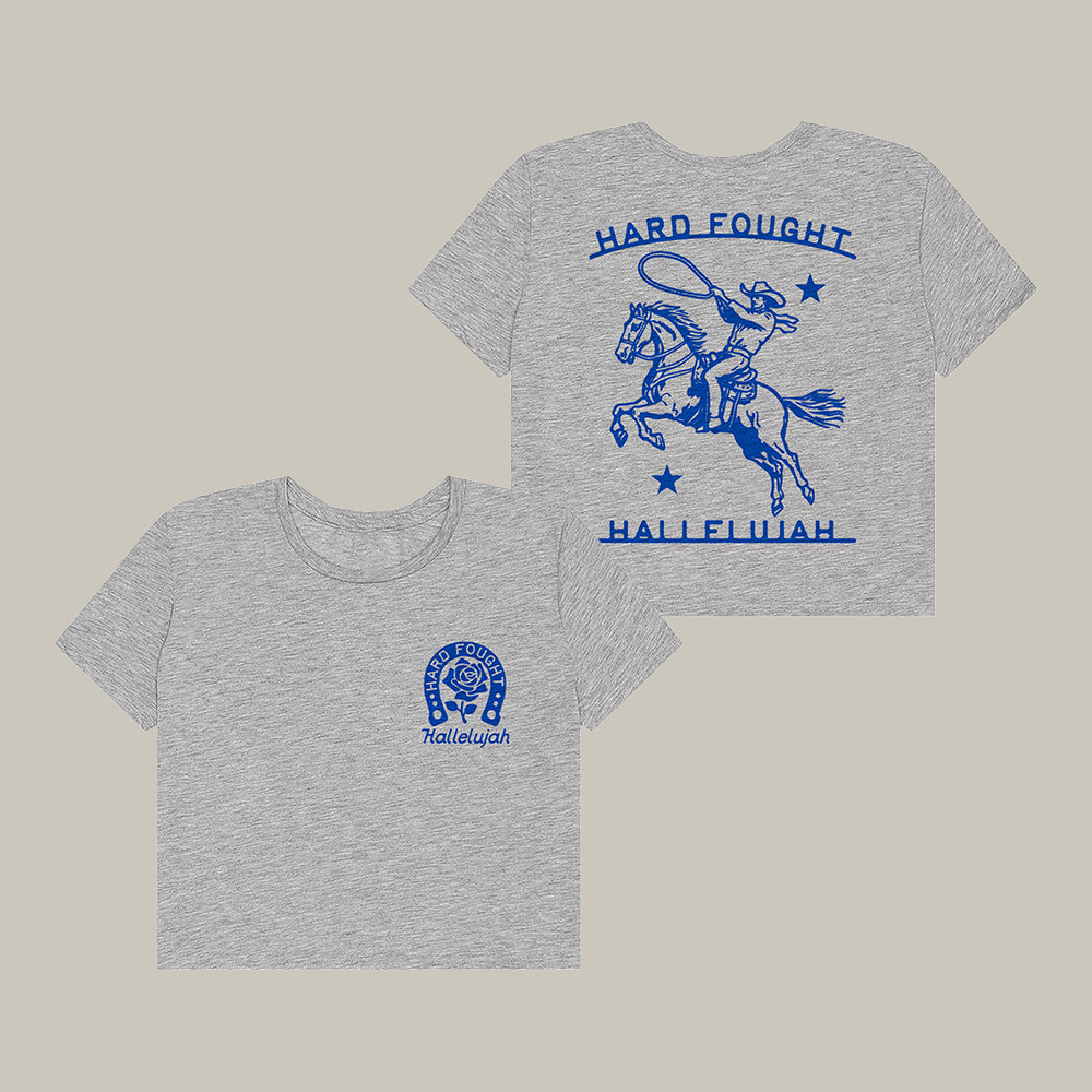 The Lone Rider Crop Top Hard Fought Hallelujah Shirt Brandon Lake Lover Gift For Girlfriend