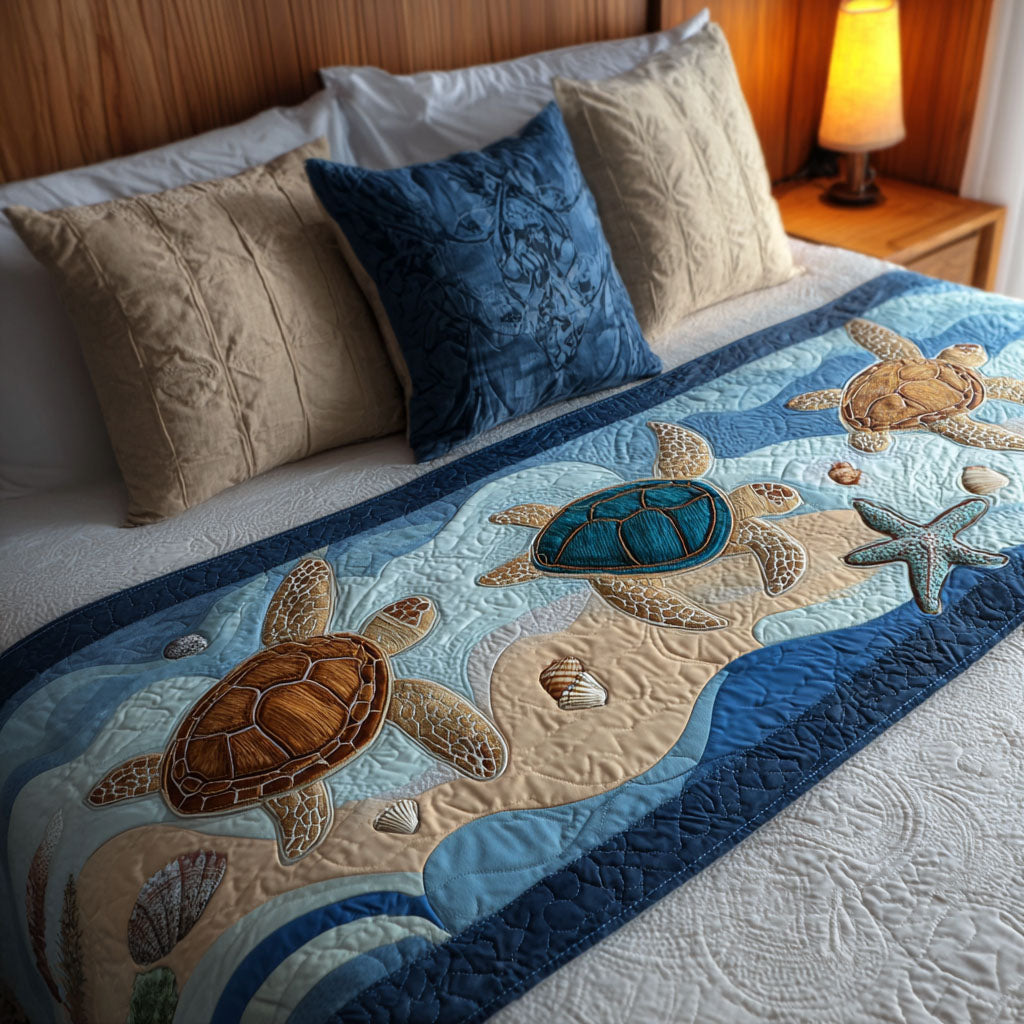 The Long Walk Quilted Bed Runner Bed Decor Sea Turtle Stuff
