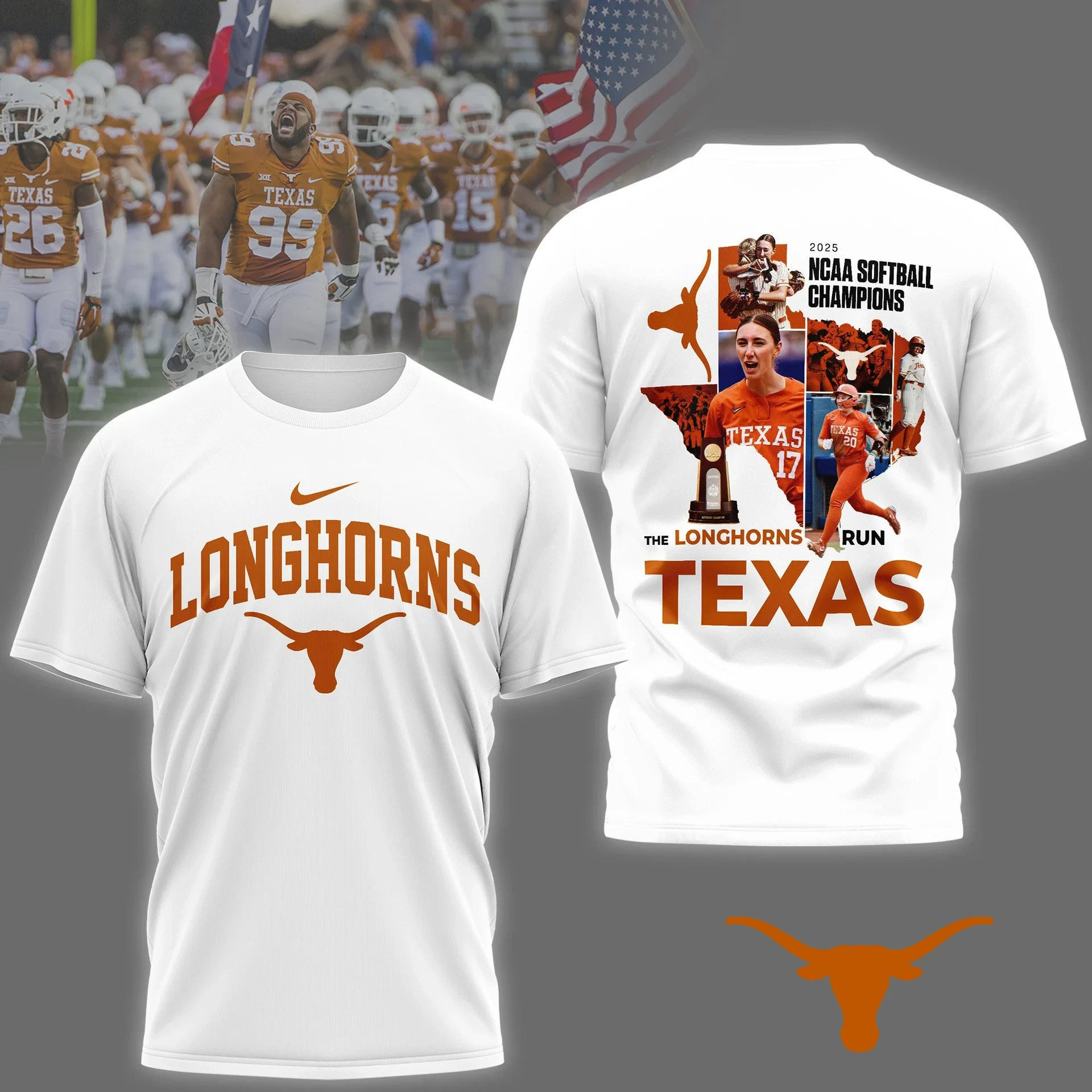 The Longhorn Run Texas NCAA Softball Champions T-Shirt Softball Lovers Gifts