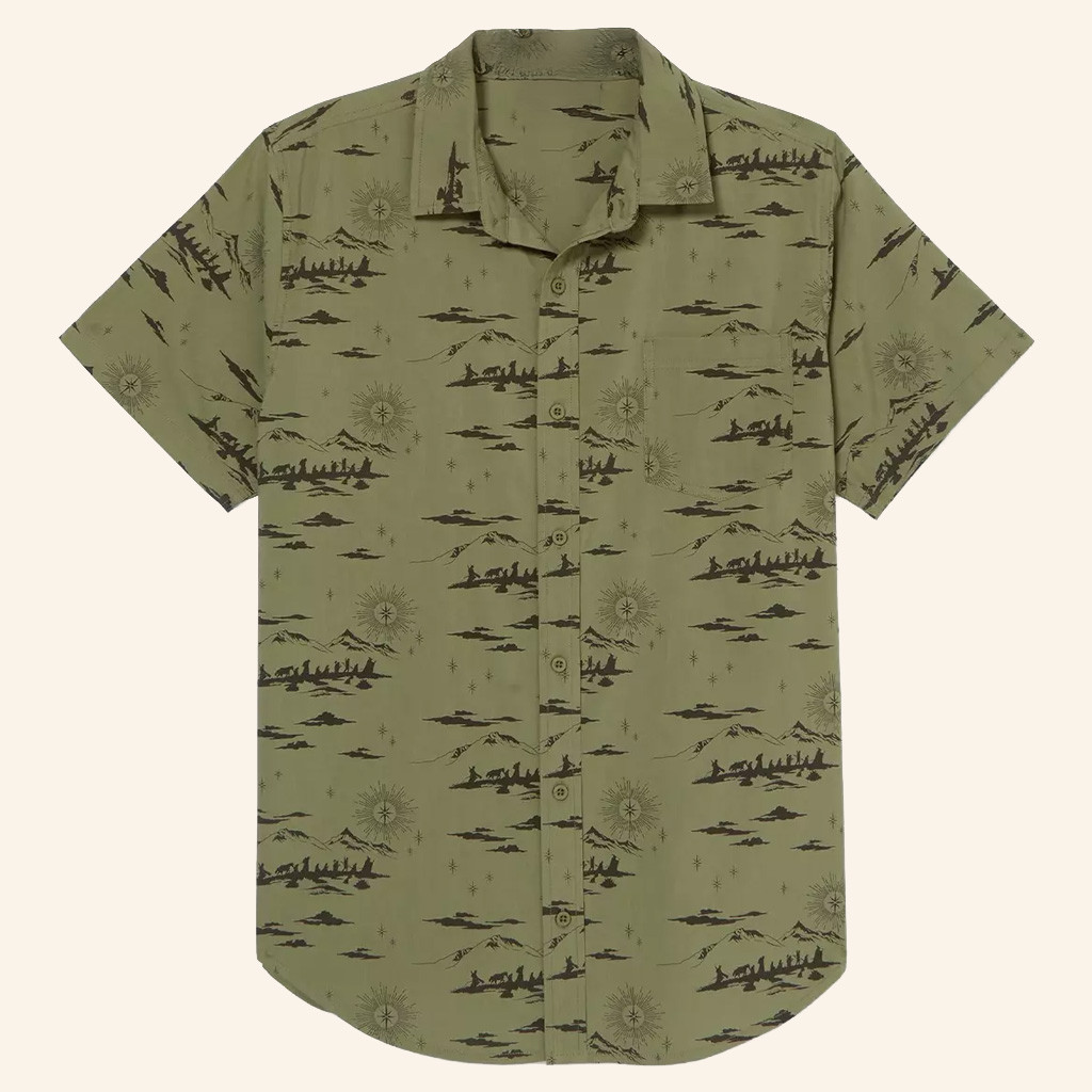 The Lord Of The Rings Merch Mountain Scenes Button Up Shirt Gifts For Friends