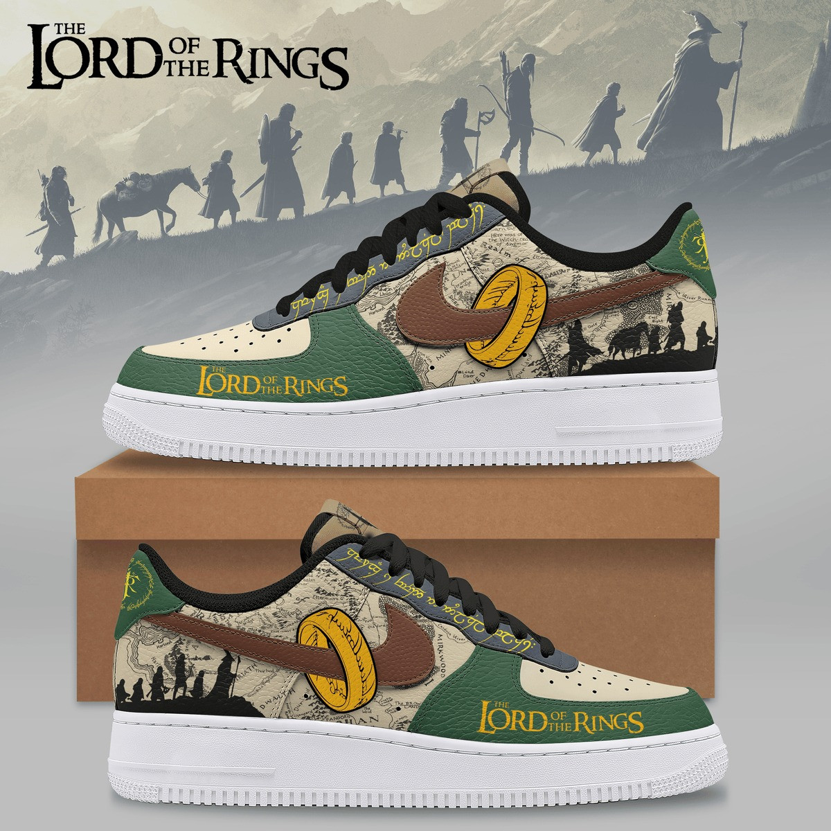 The Lord of the Rings Premium AF1 Sneaker Shoes Movie Fans Gifts