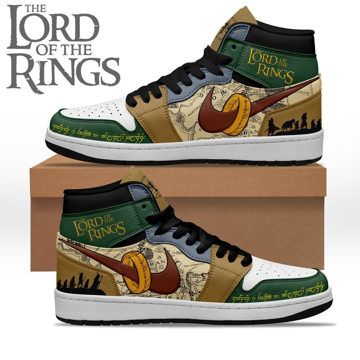 The Lord Of The Rings Sneaker Jordan High Top Shoes Gifts For Film Lovers