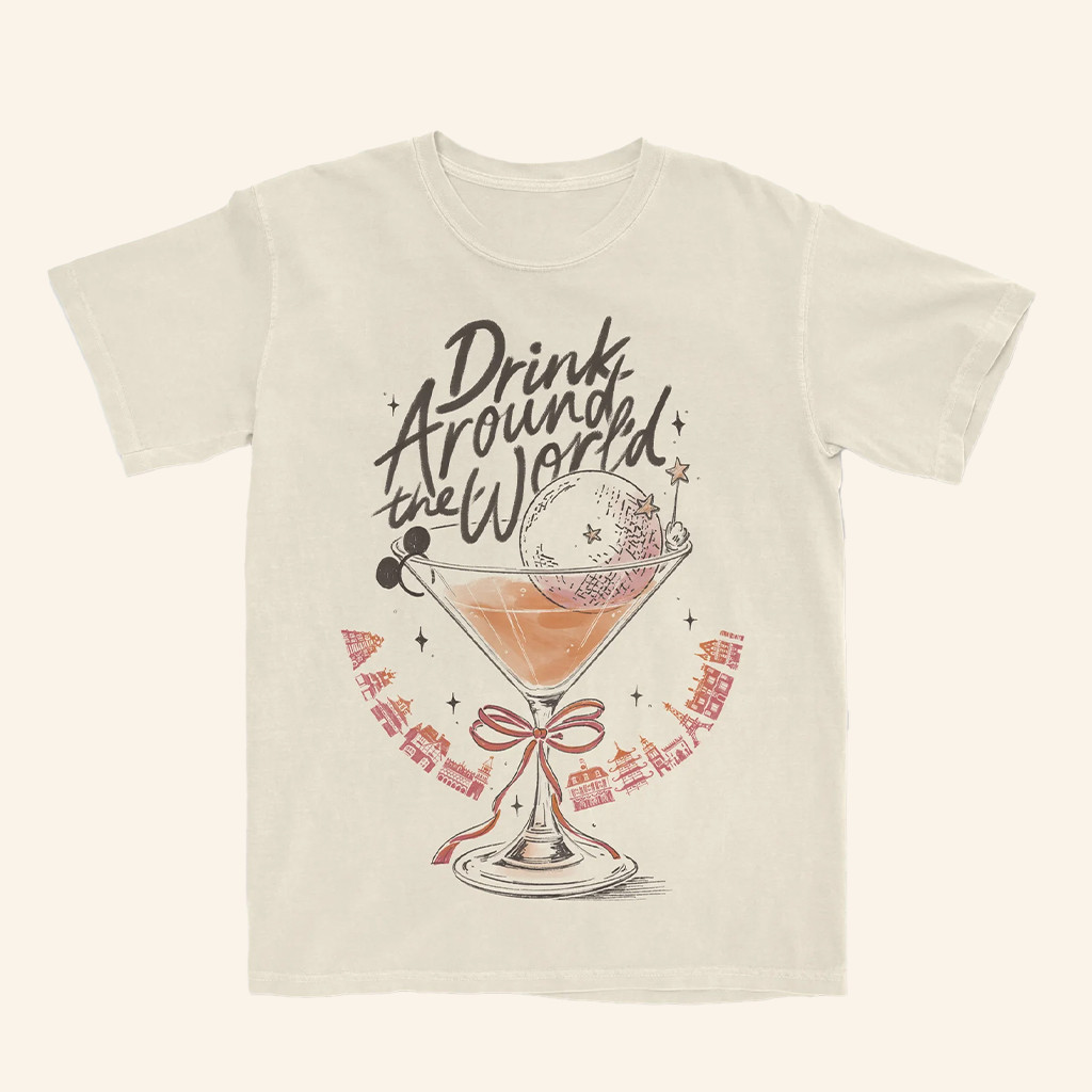 The Lost Bros Merch Drink Around The World T-Shirt Black Gifts For Brother