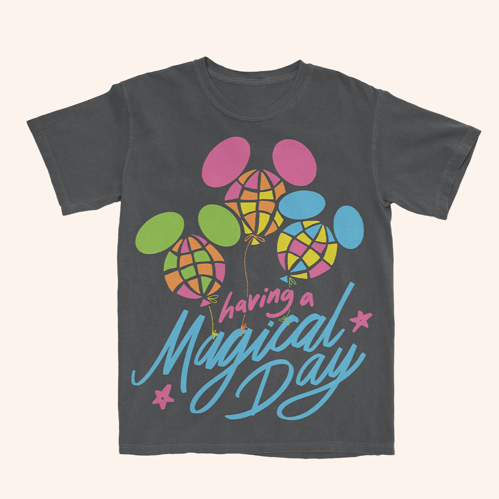 The Lost Bros Merch Neon Checkered Balloon T-Shirt Having A Magical Day Shirt Gifts For Friend