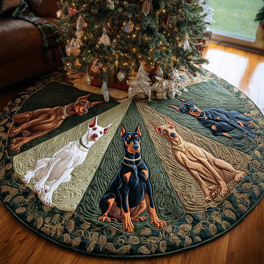 The Loyal Christmas Knight Christmas Quilted Tree Skirt Holiday Decorations Christmas Gifts For Dog Lovers