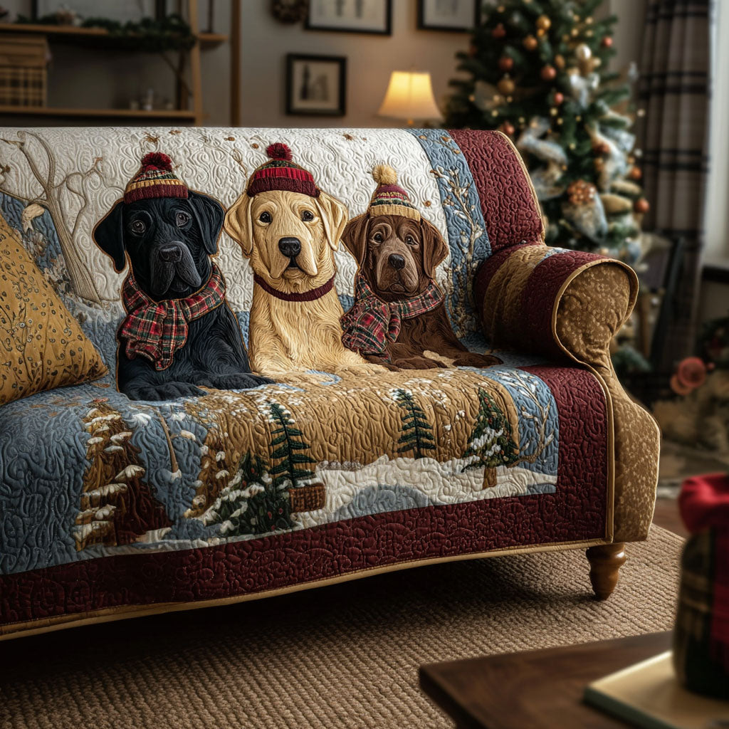 The Loyal Heart Quilted Sofa Cover Winter Living Room Decor Christmas Gift Ideas For Dog Owners