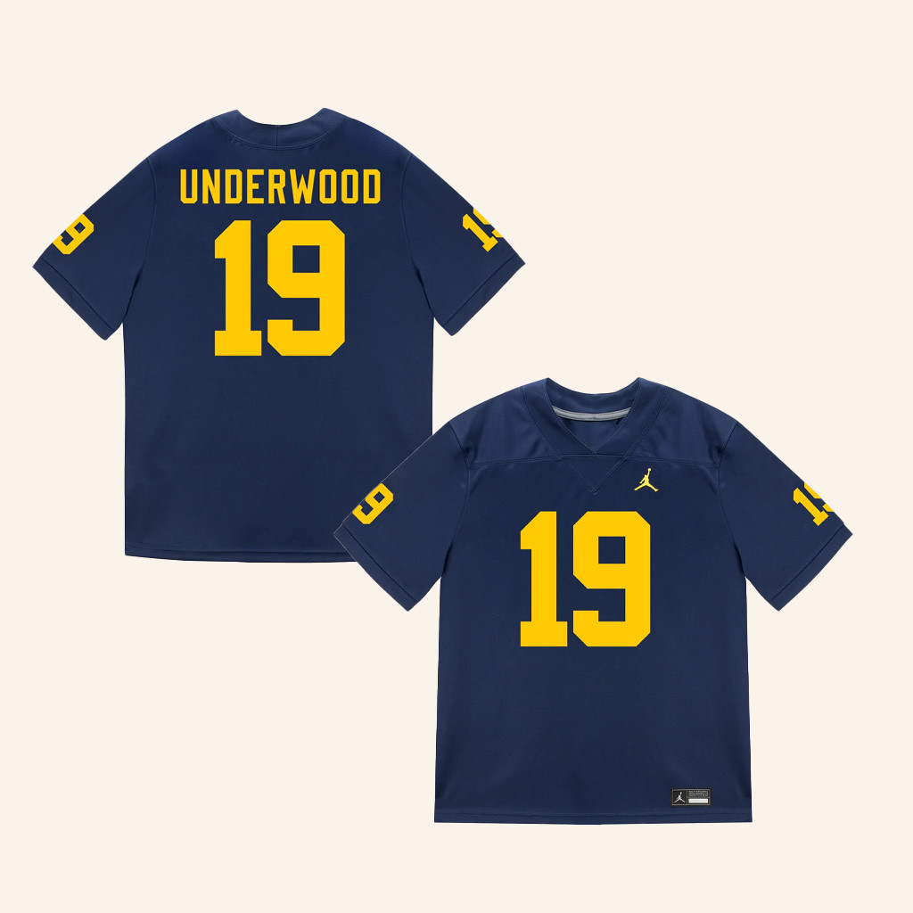 The M Den Merch Michigan Wolverines 19 Bryce Underwood Student Athlete Blue Football Jersey The M Den Merch Michigan Wolverines 19 Bryce Underwood Student Athlete Blue Football Jersey